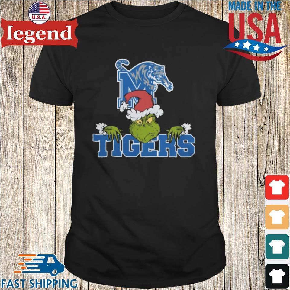 NCAA Memphis Tigers Logo Football Grinch Christmas 2024 Shirt