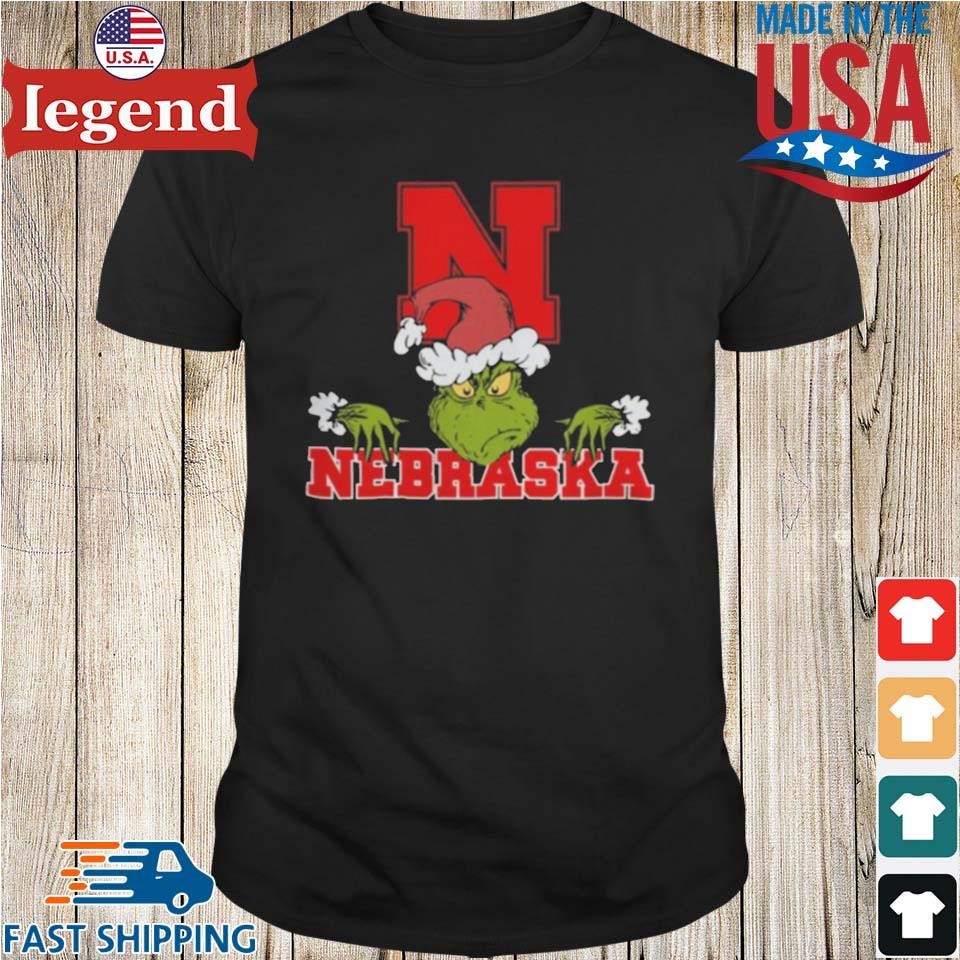 NCAA Nebraska Cornhuskers Logo Football Grinch Christmas 2024 Shirt