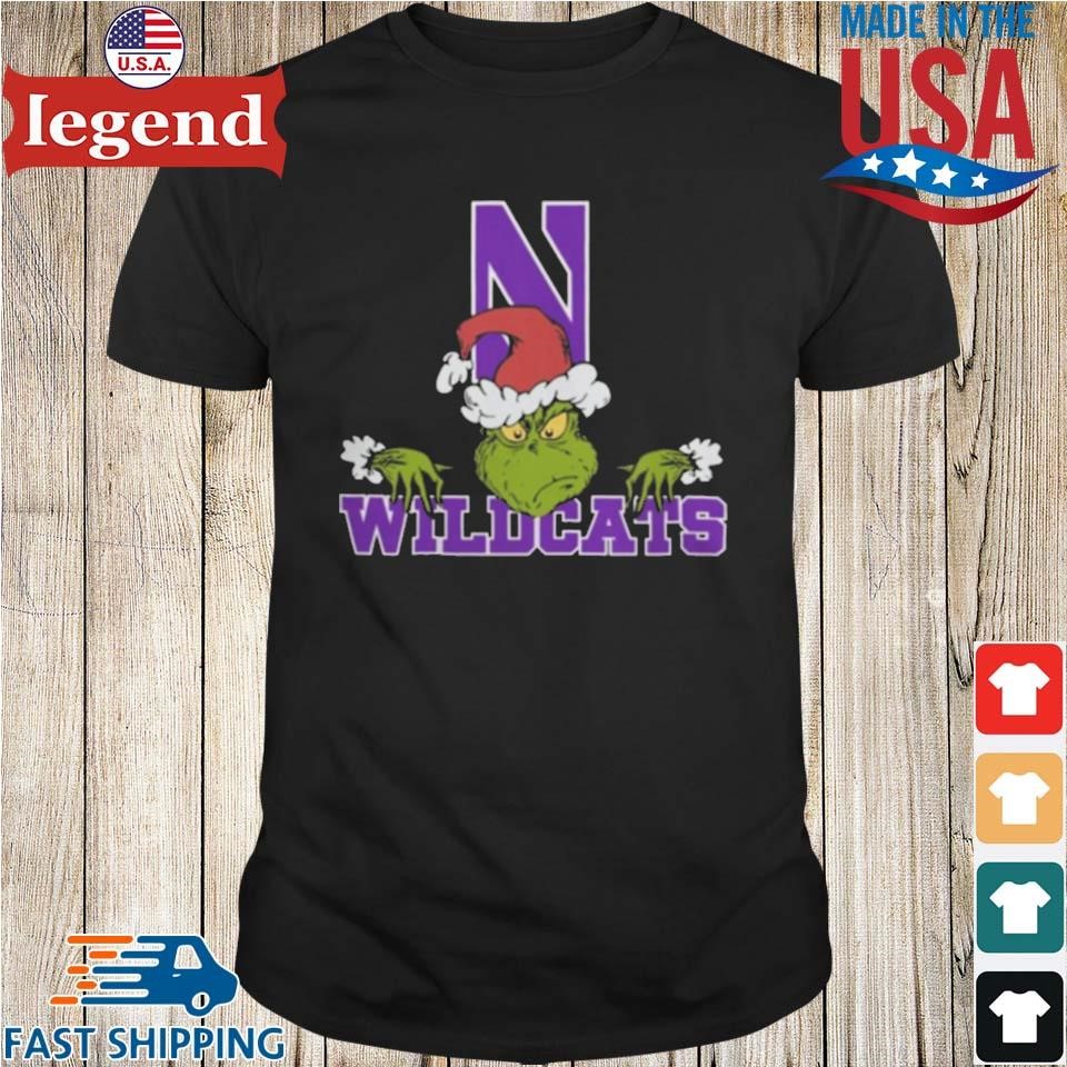 NCAA Northwestern Wildcats Logo Football Grinch Christmas 2024 Shirt