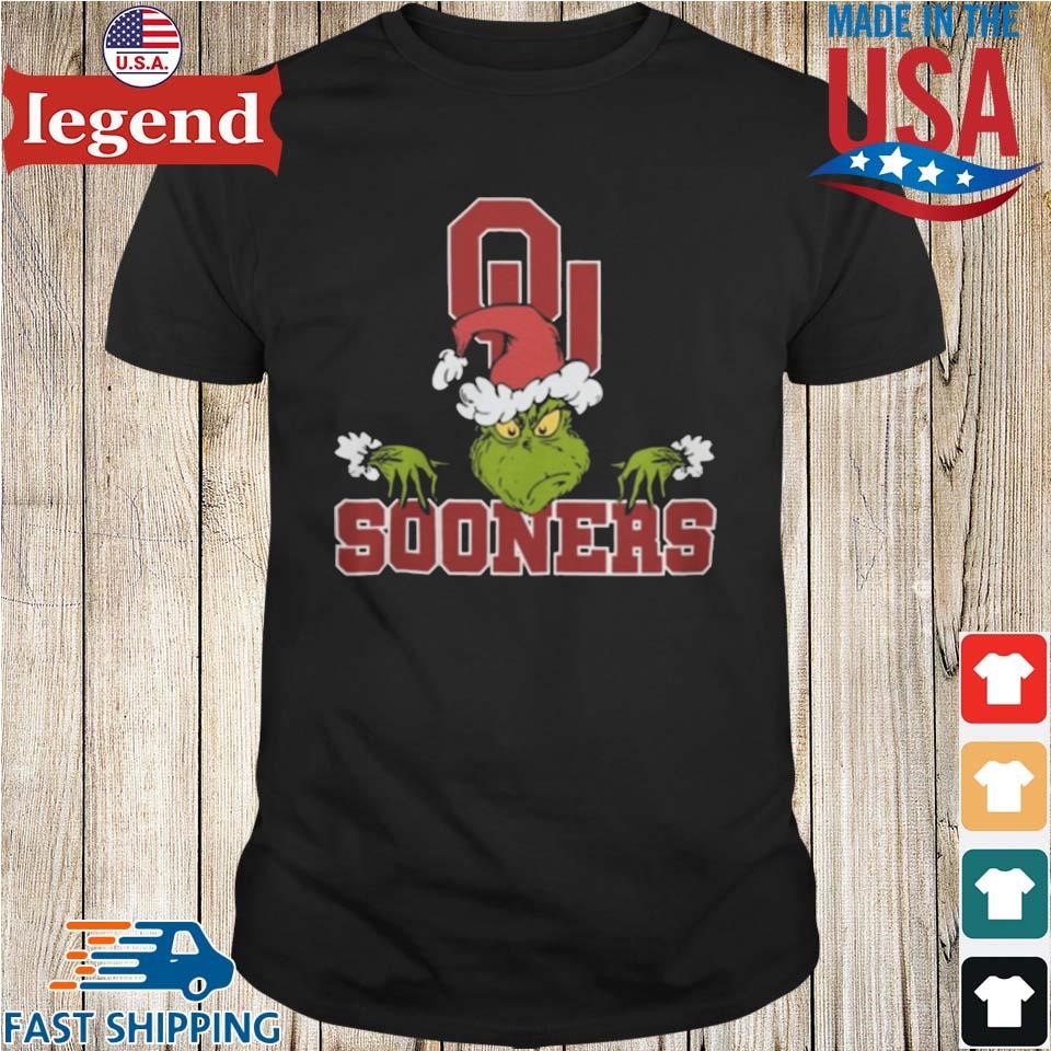 NCAA Oklahoma Sooners Logo Football Grinch Christmas 2024 Shirt