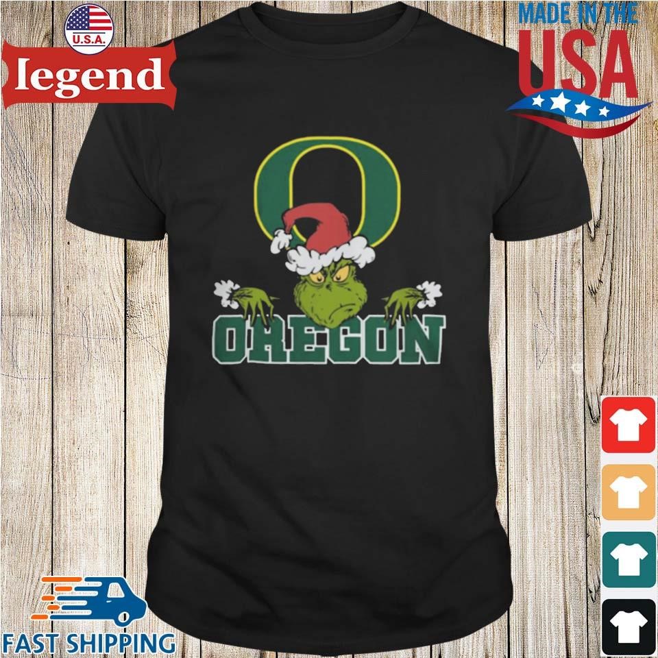 NCAA Oregon Ducks Logo Football Grinch Christmas 2024 Shirt