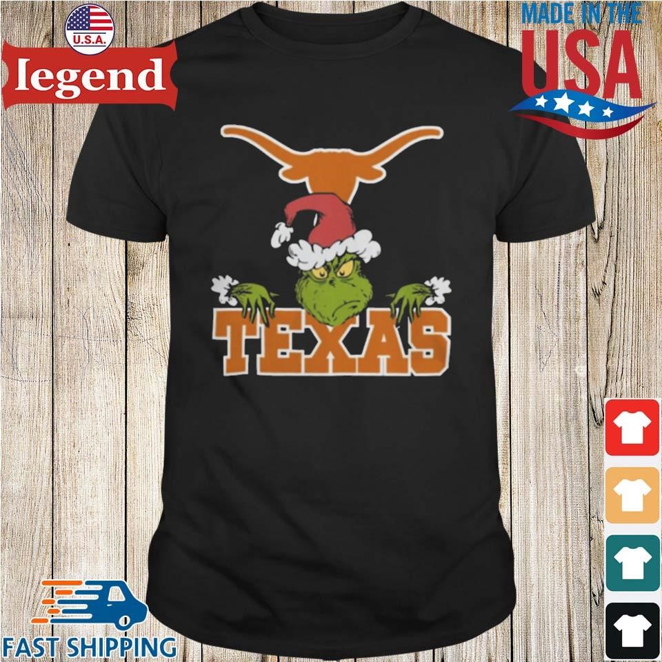 NCAA Texas Longhorns Logo Football Grinch Christmas 2024 Shirt