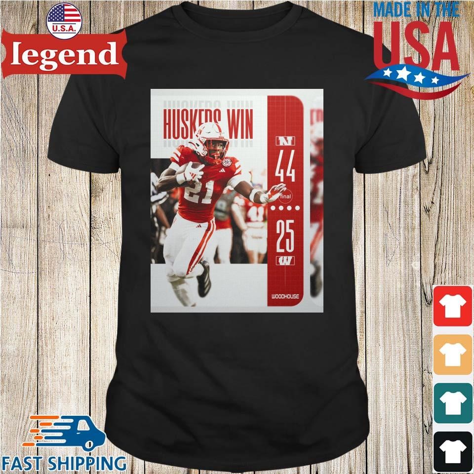 Nebraska Cornhuskers 44 25 Victory Over Wisconsin Football 2024 Final Score Shirt