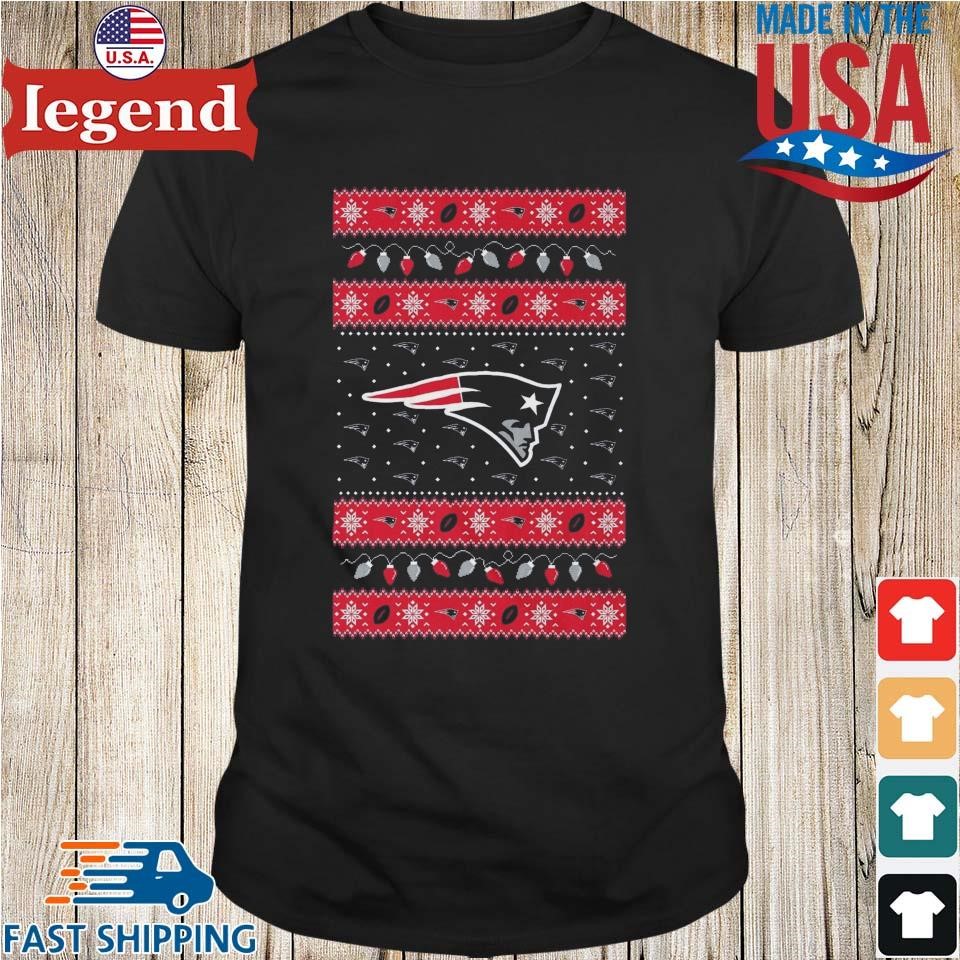 New England Patriots Holiday Lights Ugly 2024 Shirt