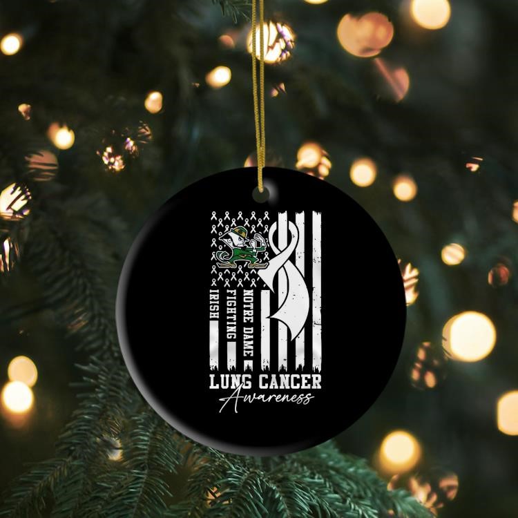 Notre Dame Fighting Irish Lung Cancer Awareness 2024 Ornament