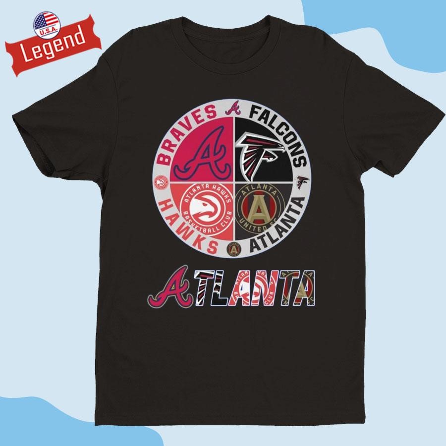 Official Braves Falcons Atlanta Hawks Atlanta City Sports Logo 2024 Shirt