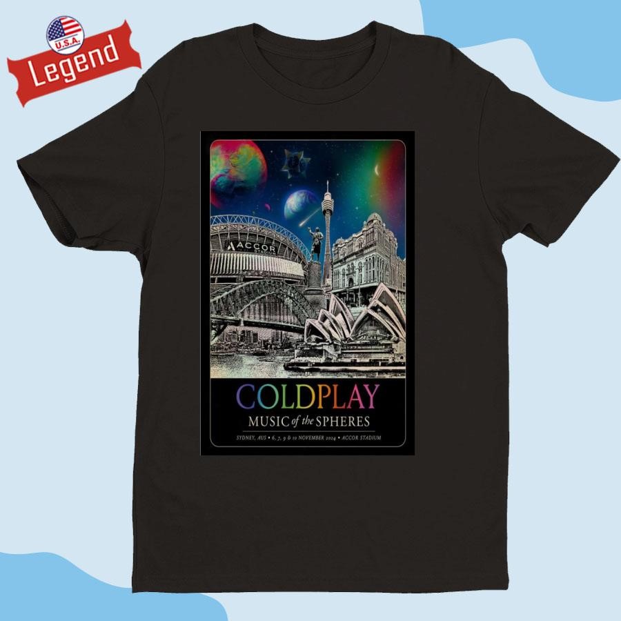 Official Coldplay Nov 6-10 2024 Accor Stadium In Sydney Aus Show Shirt