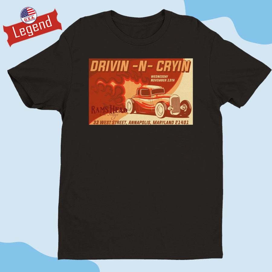 Official Drivin N Cryin Rams Head On Stage Annapolis, MD November 13 2024 Tour Shirt