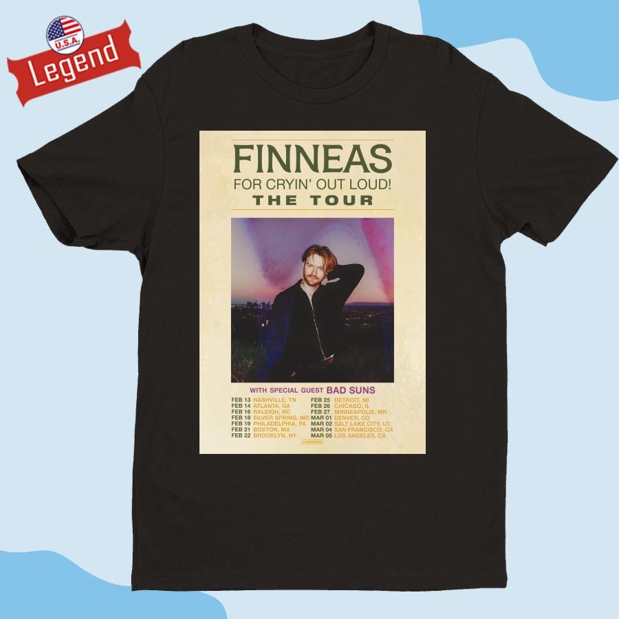 Official Finneas Billie Eilish For Cryin' Out Loud 2025 North America Tour Shirt