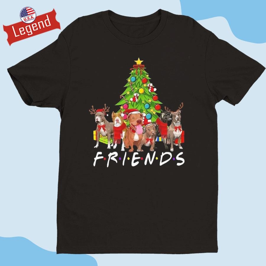 Official Friends Christmas Tree Pitbulls Shirt