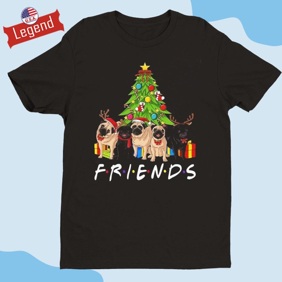 Official Friends Christmas Tree Pugs Shirt