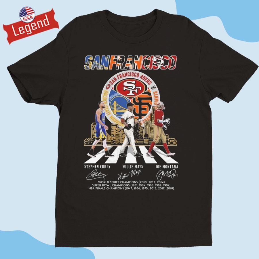 Official Golden State Warriors x San Francisco 49ers x San Francisco Giants Signature Thank You For The Memories Signatures Shirt