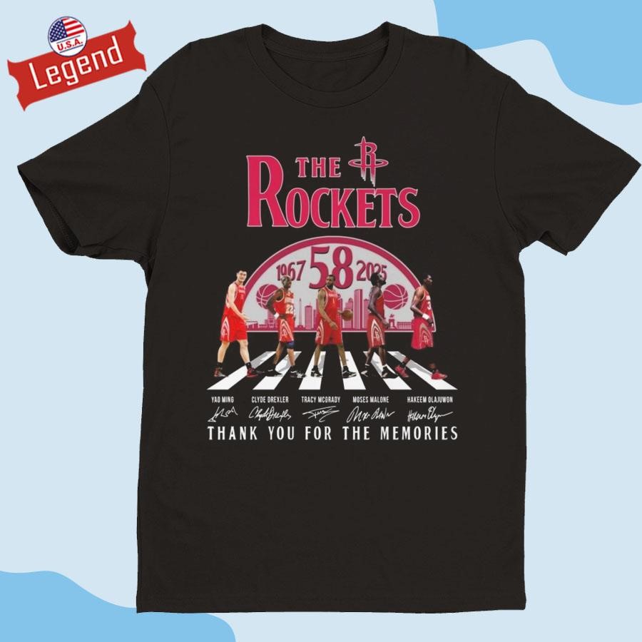 Official Houston Rockets Thank You For The Memories 58th Years Walking Signatures Shirt