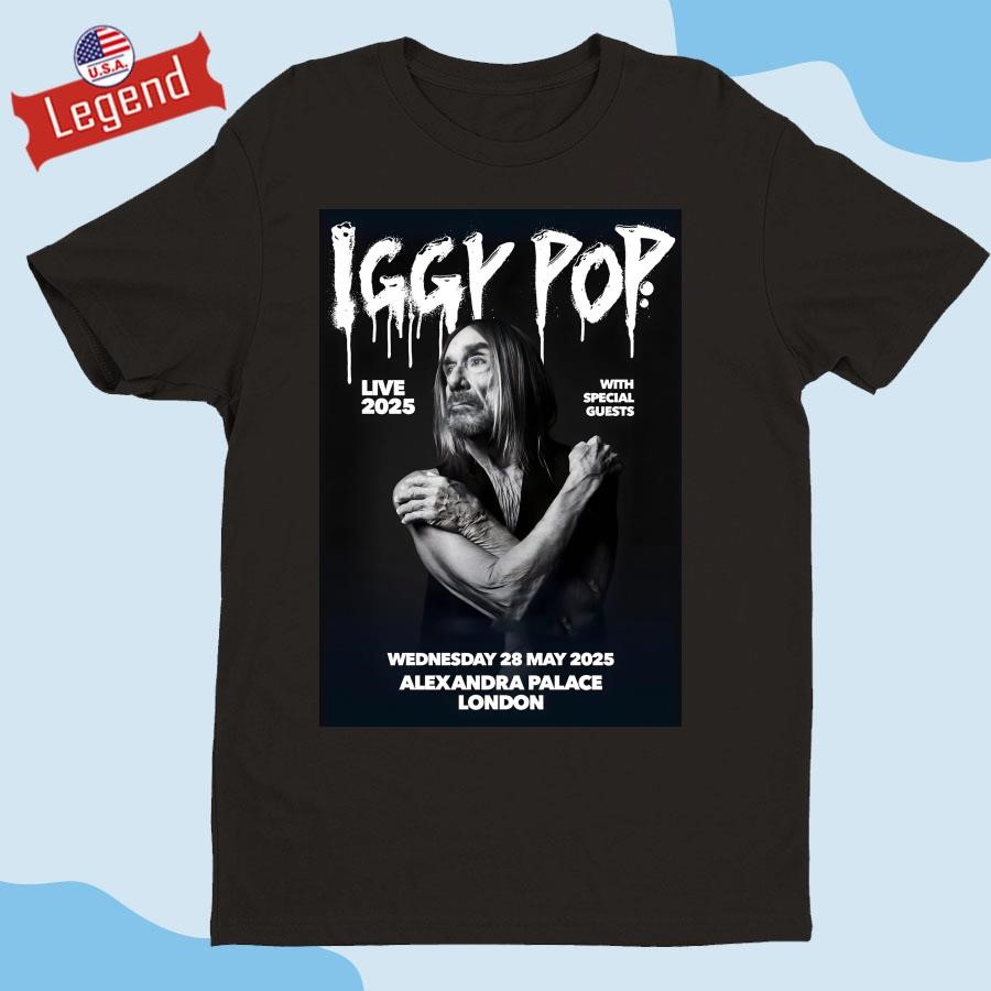 Official Iggy Pop Live 2025 Tour London Alexandra Palace Shirt