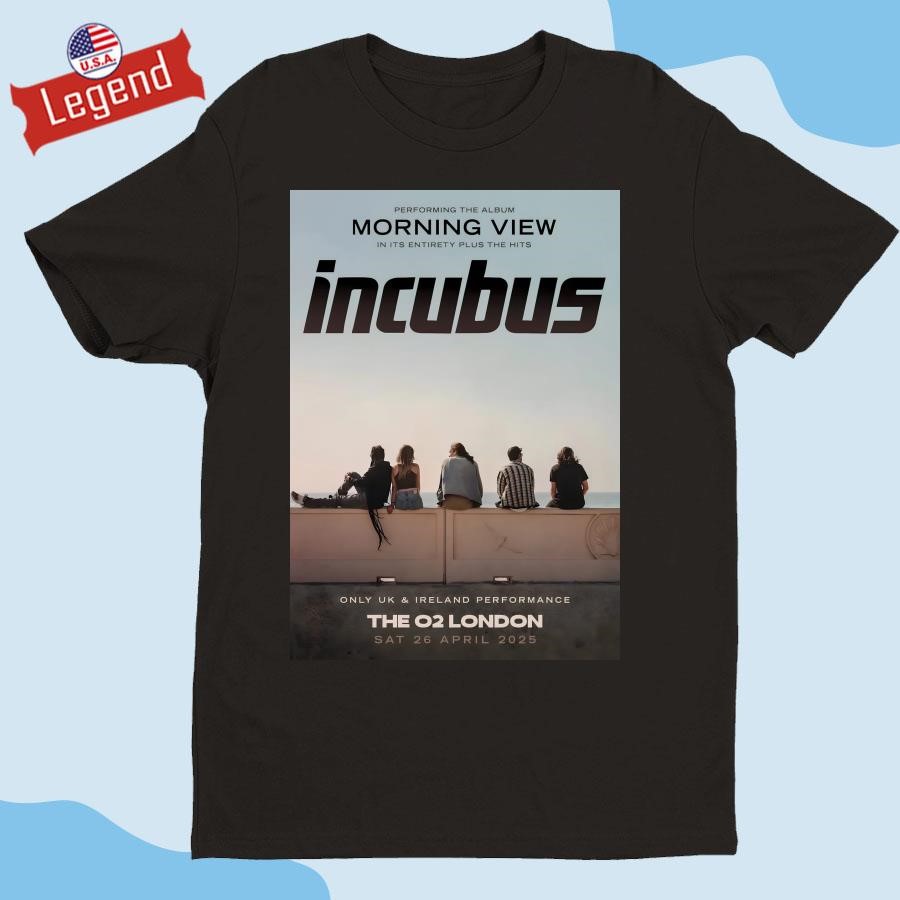 Official Incubus Morning View 2025 World Tour lOndon The O2 Arena 26 April 2025 Shirt