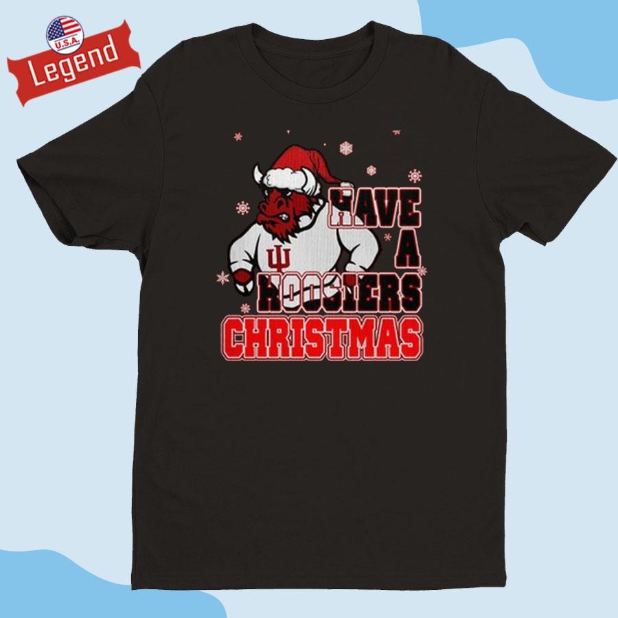 Official Indiana Hoosiers Football Have A Hoosiers Christmas Mascot Shirt