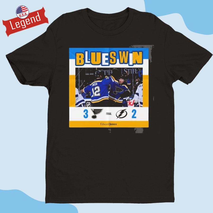 Official NHL 2024 Final Blues Win St. Louis Blues Vs Tampa Bay Lightning 3 – 2 Score shirt