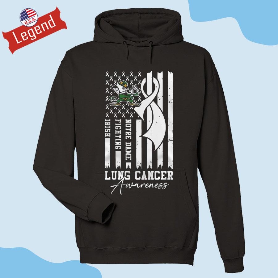 Official Notre Dame Fighting Irish Lung Cancer Awareness 2024 Hoodie