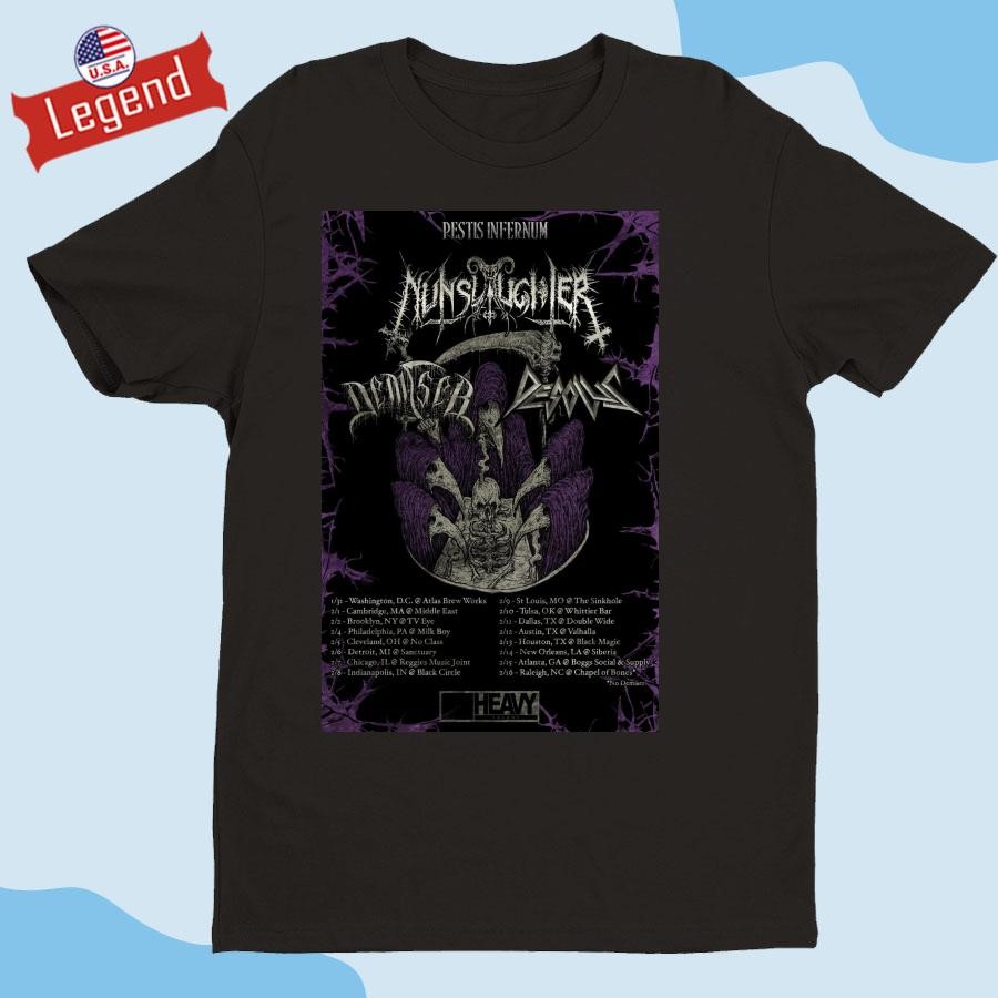 Official Nunslaughter US Tour 2025 Shirt