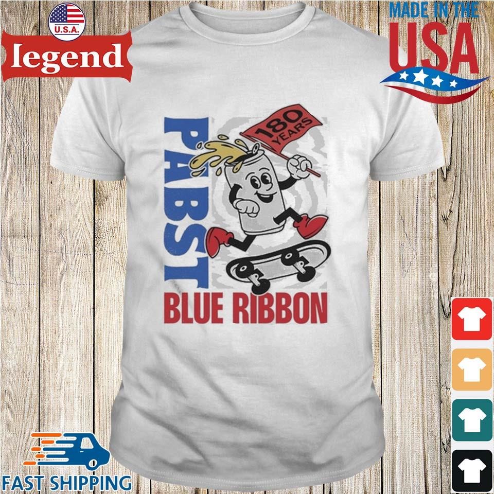 Official Pabst Blue Ribbon 180 Years Skate Heather Shirt