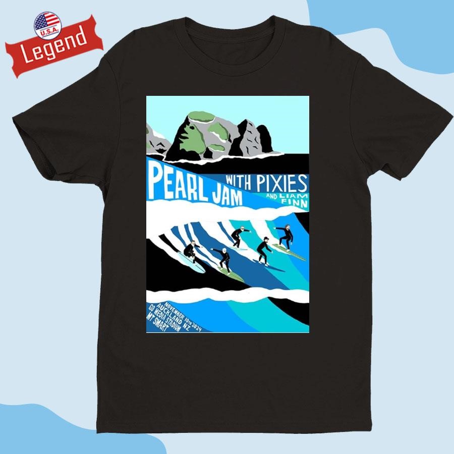 Official Pearl Jam Auckland Night 2 New Zealand At Go Media Stadium Mt Smart On November 10 2024 The Surfing Shirt