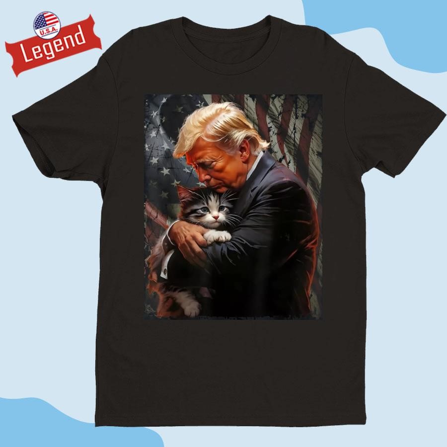 Official Trump Hugging an Orange Cat 2024 Make Cats Safe Again Shirt