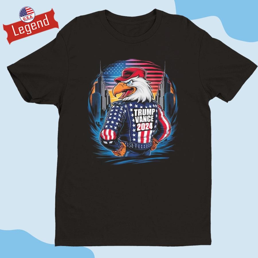 Official Trump Vance 2024 American Flag Eagle Biker For Trump Vance Eagle Shirt