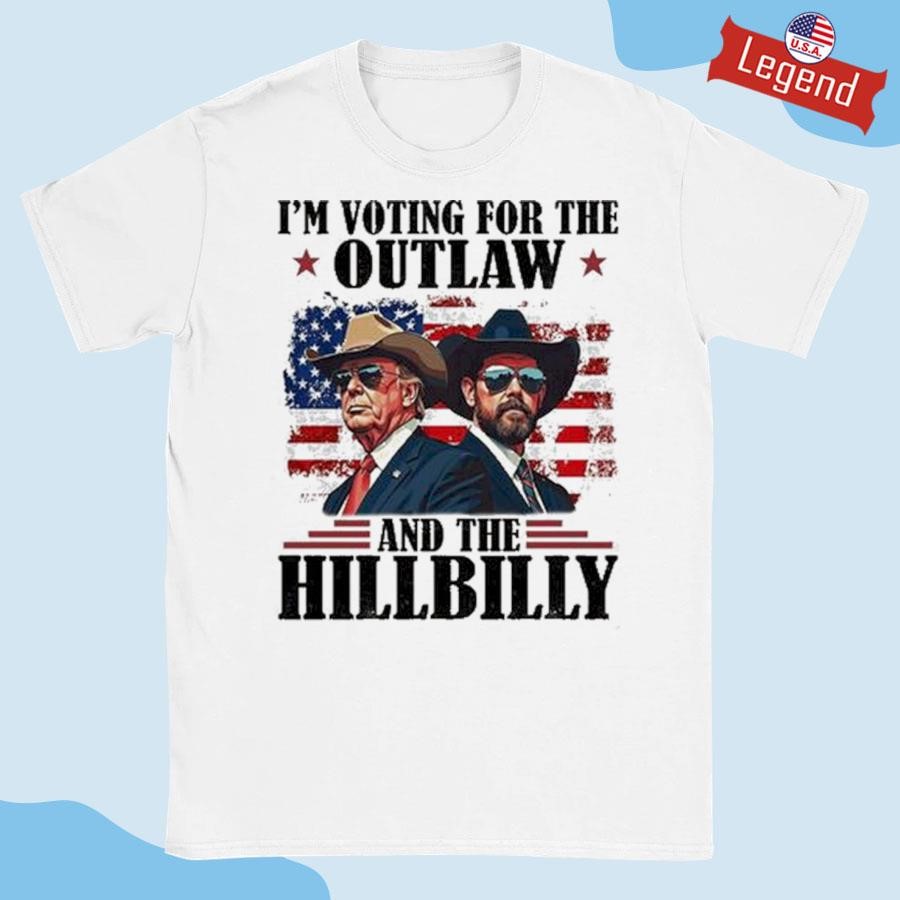 Official Trump Vance Cowboy I'm Voting For The Outlaw And The Hillbilly 2024 Shirt