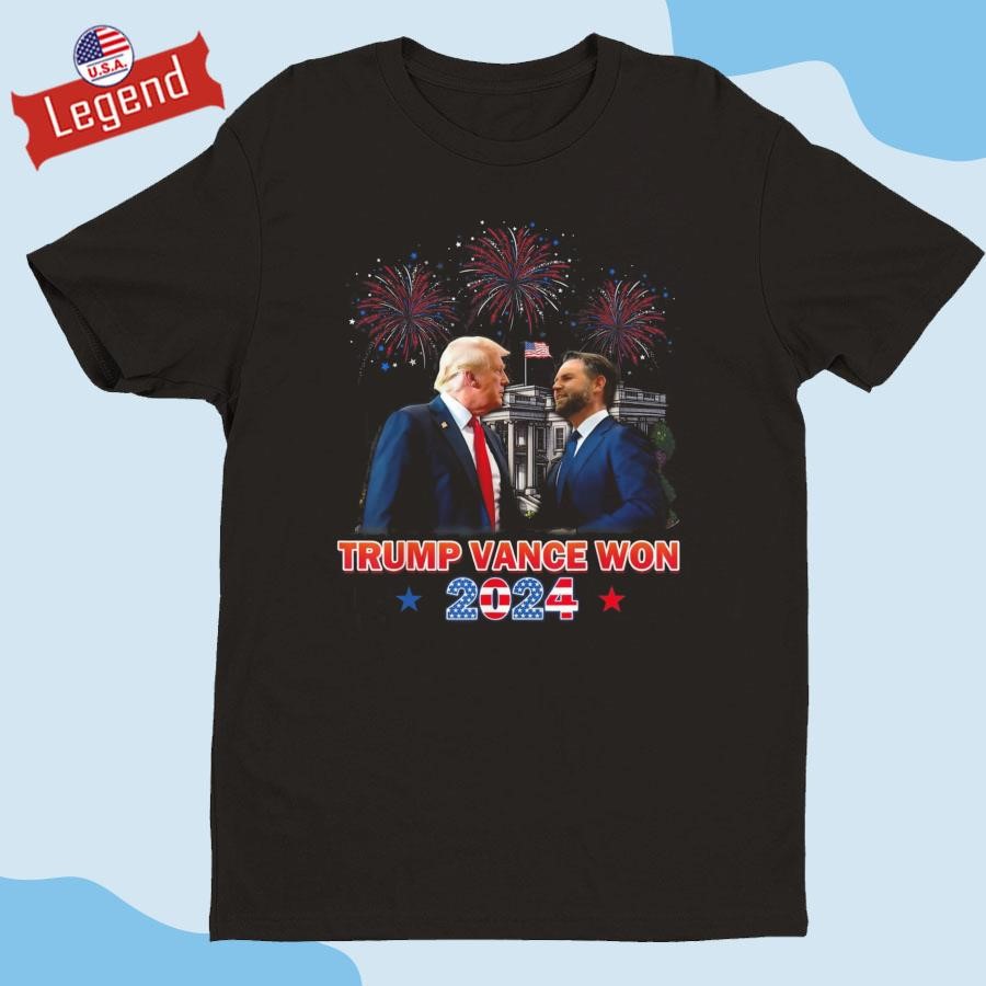 Official Trump Vance Won 2024 Election Victory White House Shirt