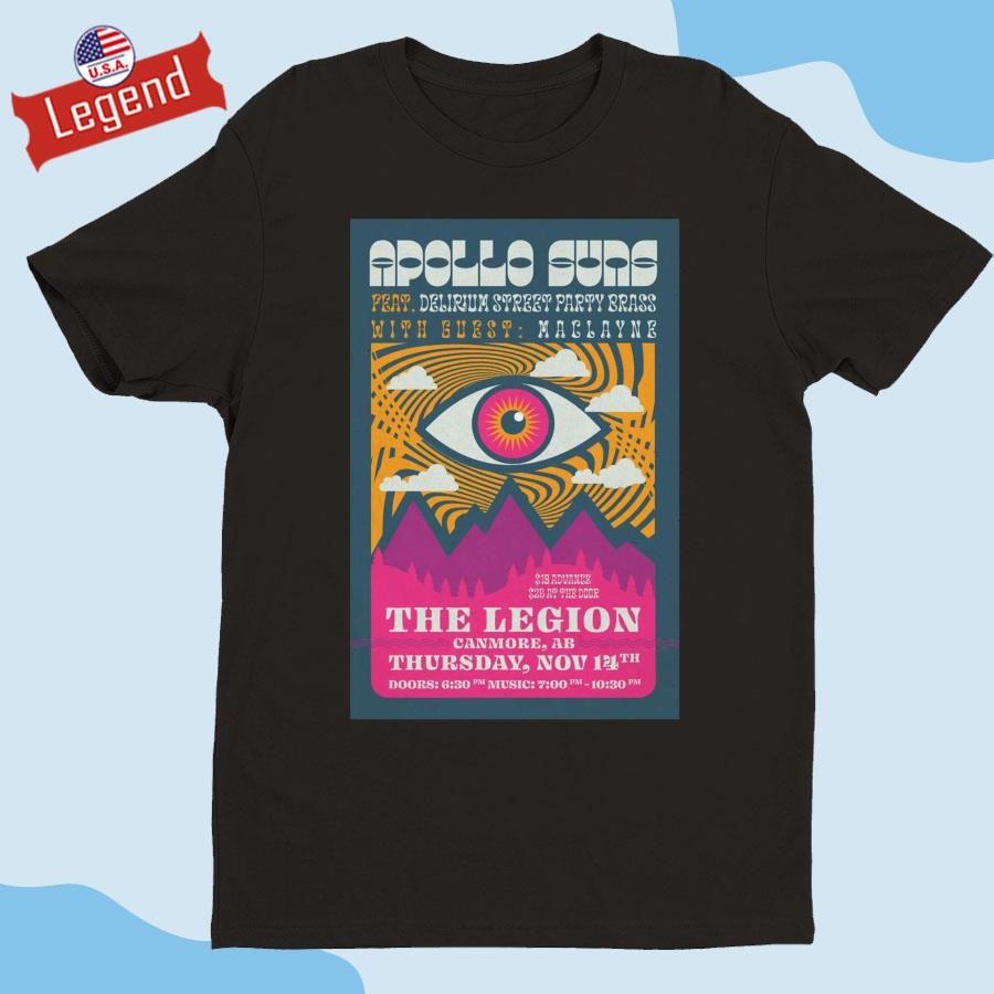 Original Apollo Suns At The Legion In Canmore, AB On November 14 2024 Tour Shirt