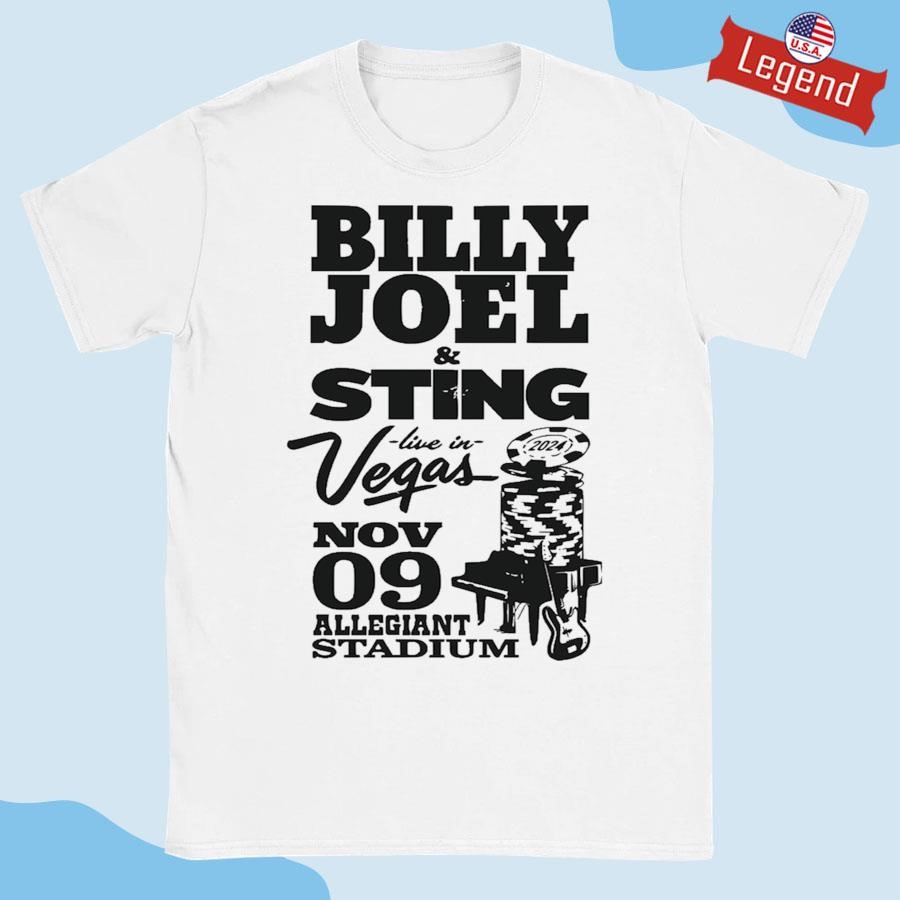 Original Billy Joel & Sting 11-9-24 Allegiant Stadium Las Vegas Event Shirt