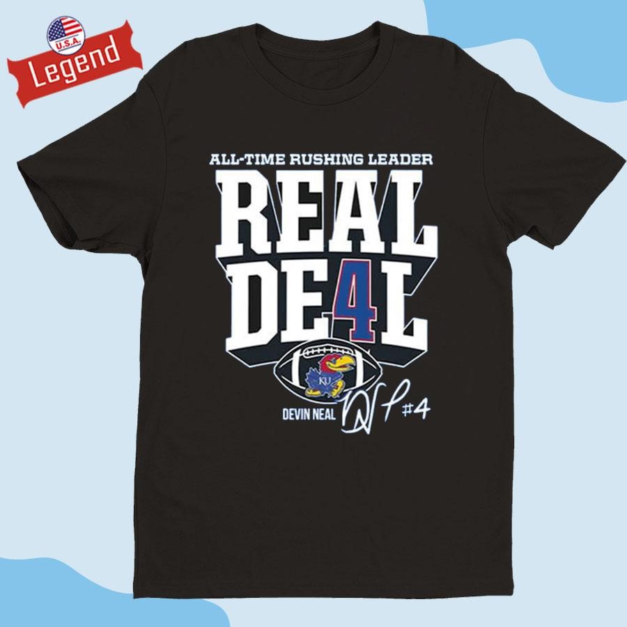 Original Devin Neal Jayhawks All-Time Rushing Leader Real Deal Shirt