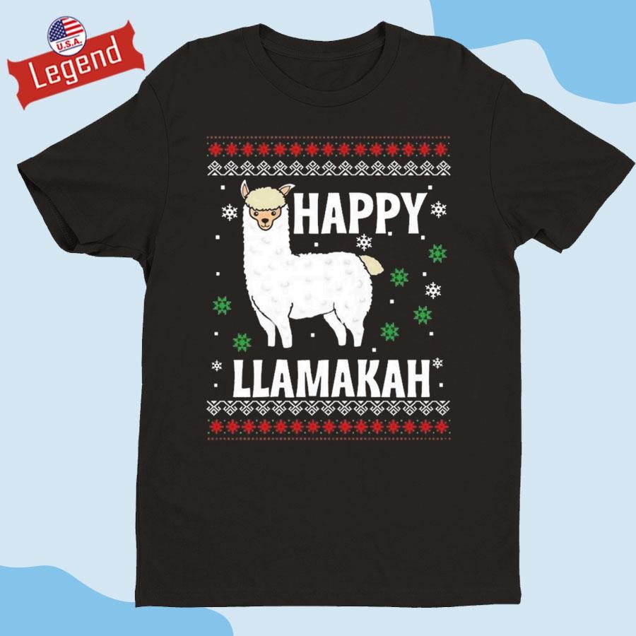 Original Happy Llamakah Ugly Christmas 2024 Shirt