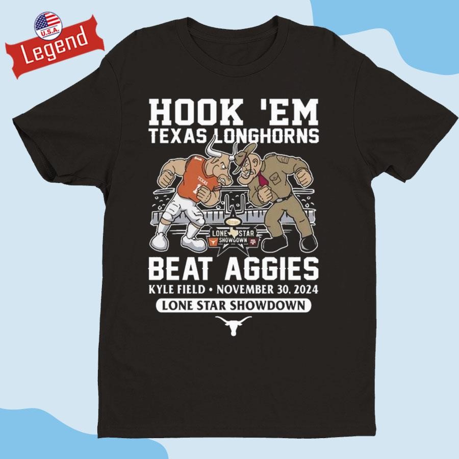 Original Hook ‘Em Texas Longhorns Beat Texas A&M Aggies Kyle Field November 30, 2024 Lone Star Showdown Shirt