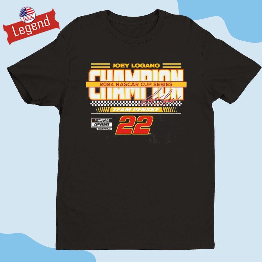 Original Joey Logano Team Penske 2024 NASCAR Cup Series Champion Banner Shirt