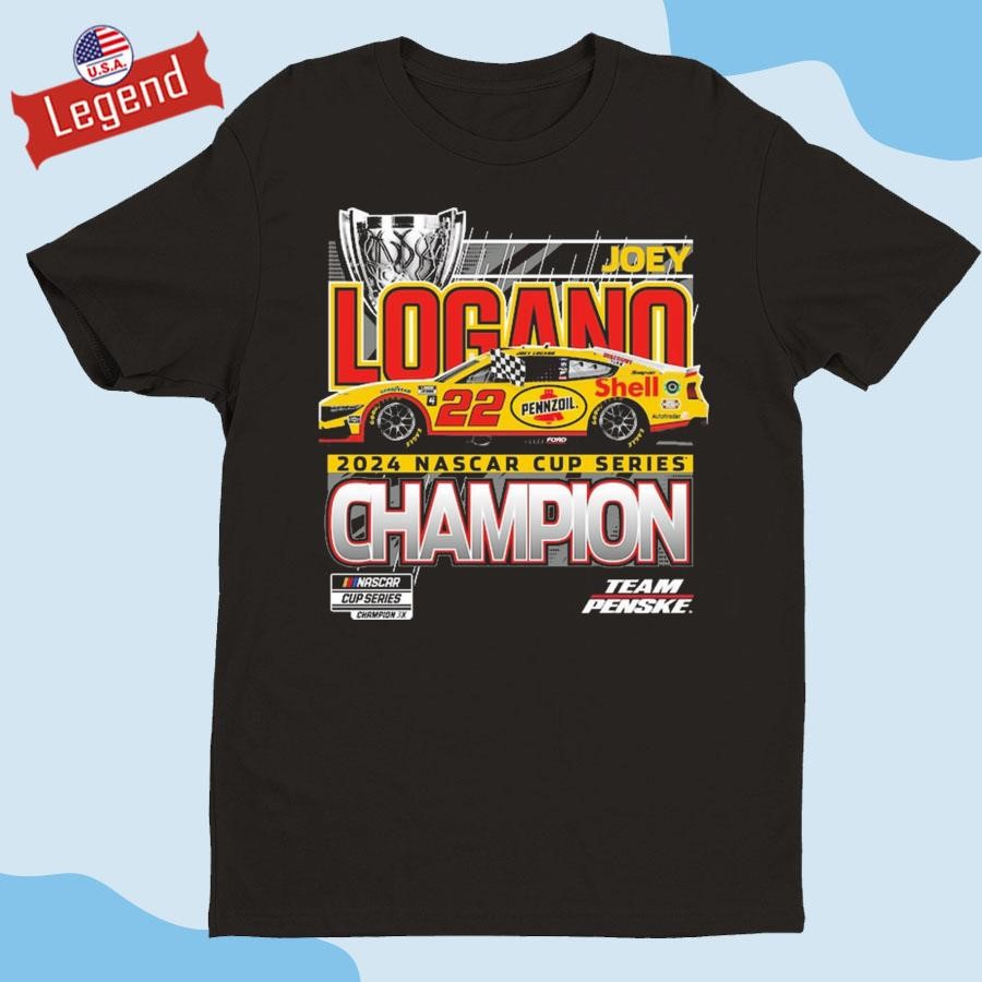 Original Joey Logano Team Penske Black 2024 NASCAR Cup Series Champion Shirt