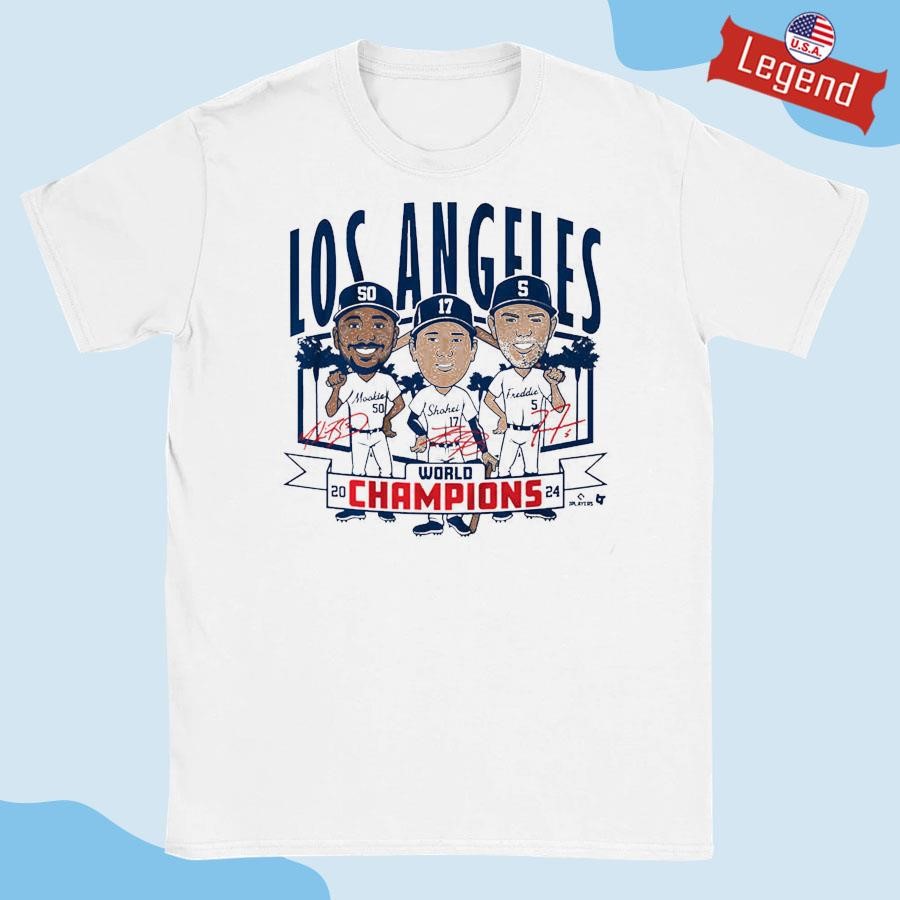 Original Los Angeles Baseball World Champions Caricatures Shirt