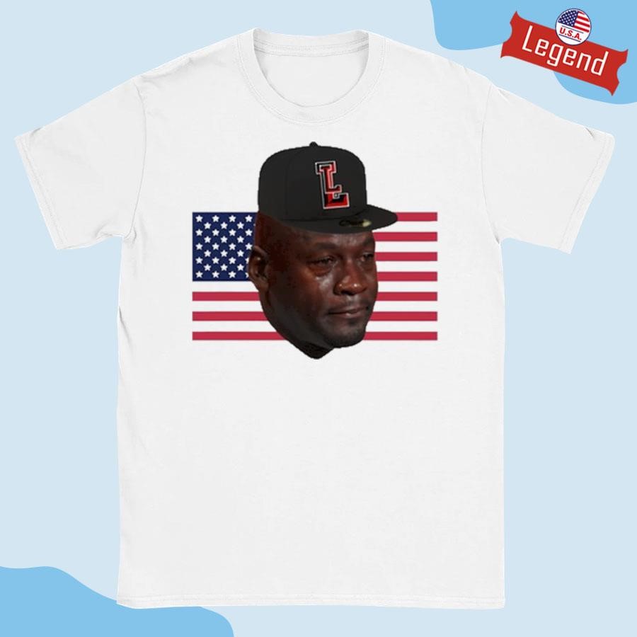 Original Michael Jordan Crying America Flag Shirt