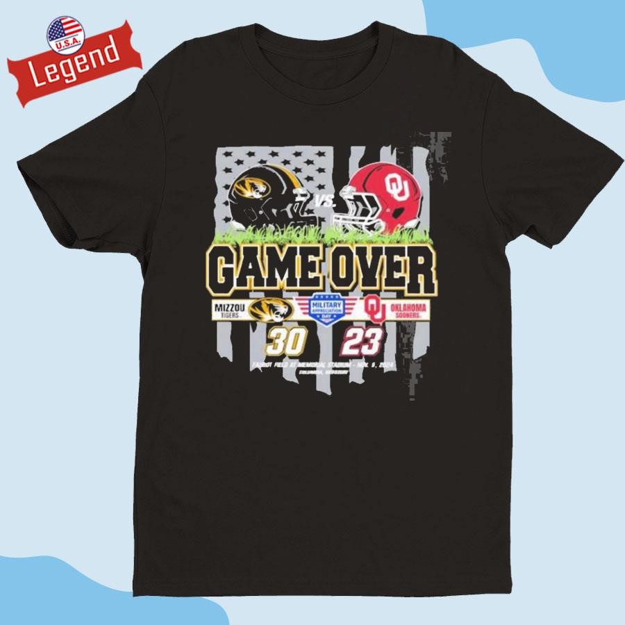 Original Missouri Tigers Victory Vs Oklahoma Sooners 2024 Game Over Final Score 30-23 Shirt