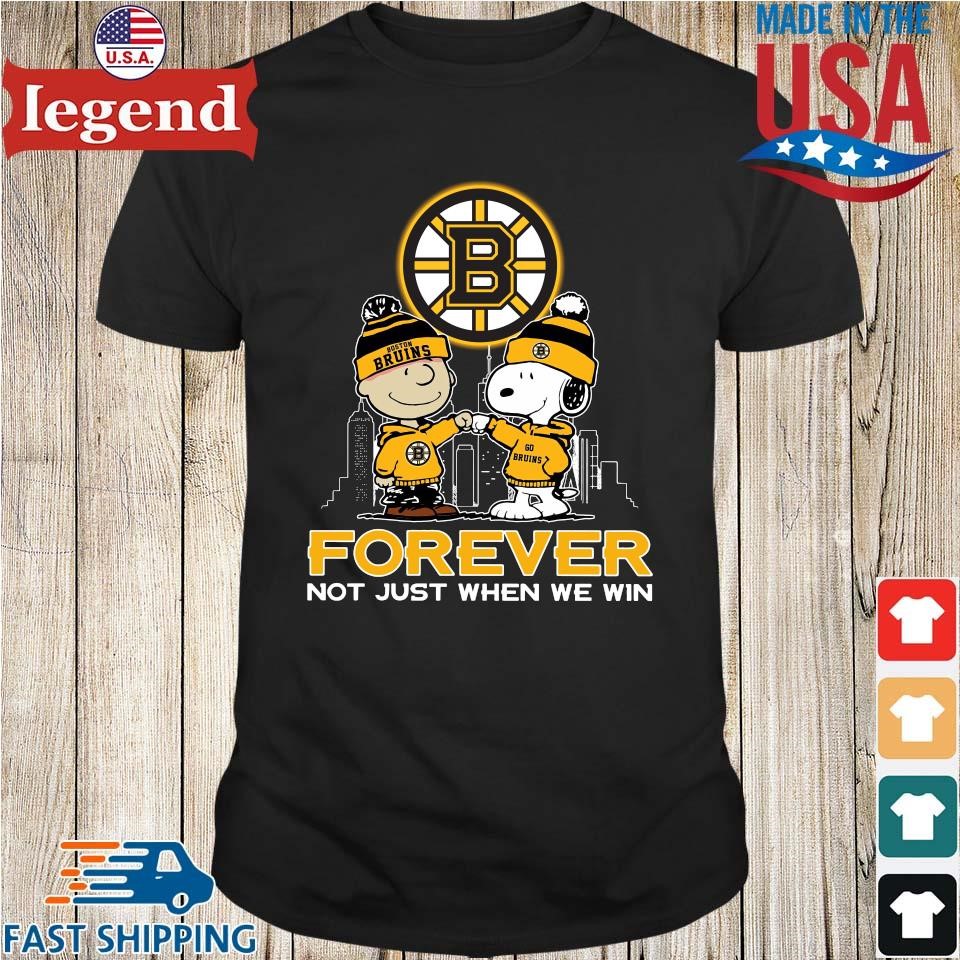 Original Snoopy Charlie Brown Boston Bruins Forever Not Just When We Win Skyline Shirt