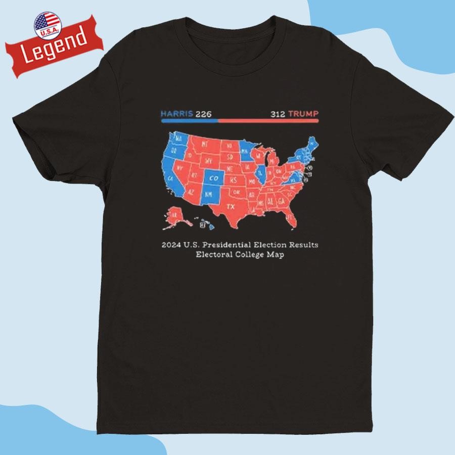 Original Trump Won 2024 US Presidential Election Results College Map Shirt