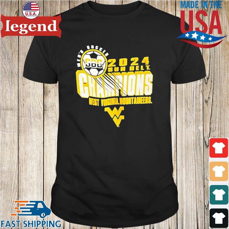 Original West Virginia Mountaineers Men’s Soccer 2024 Sun Belt Champions SBC Shirt