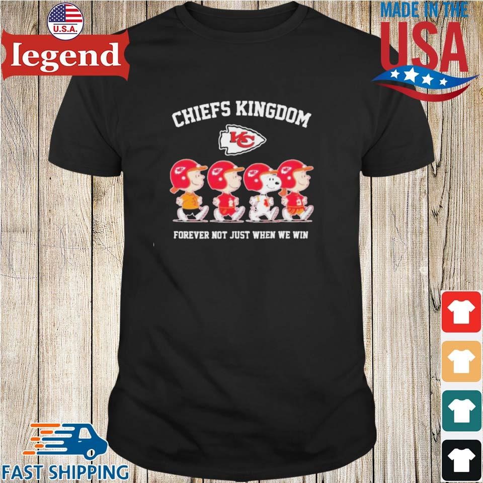 Peanuts And Friends X KC Chiefs Kingdom Forever Not Just When We Win Shirt