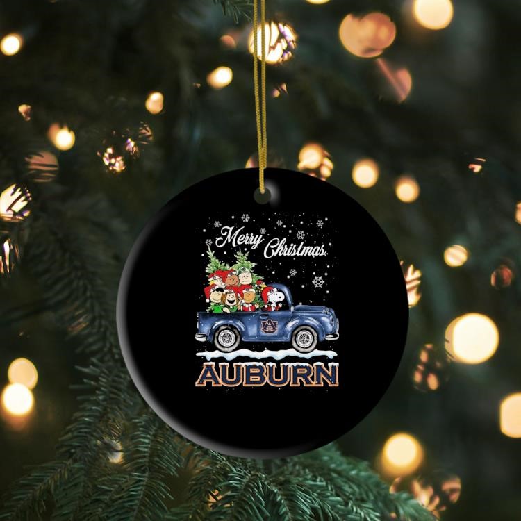 Peanuts Driving Car Auburn Tigers Merry Christmas 2024 Ornament