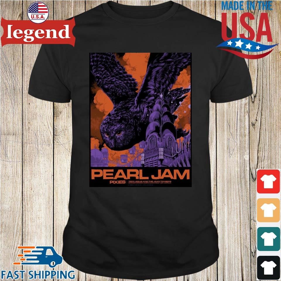 Pearl Jam Final Poster Of 2024 Dark Matter Tour In Australia Merch With Pixies On Nov 23rd Event By Ken Taylor Shirt