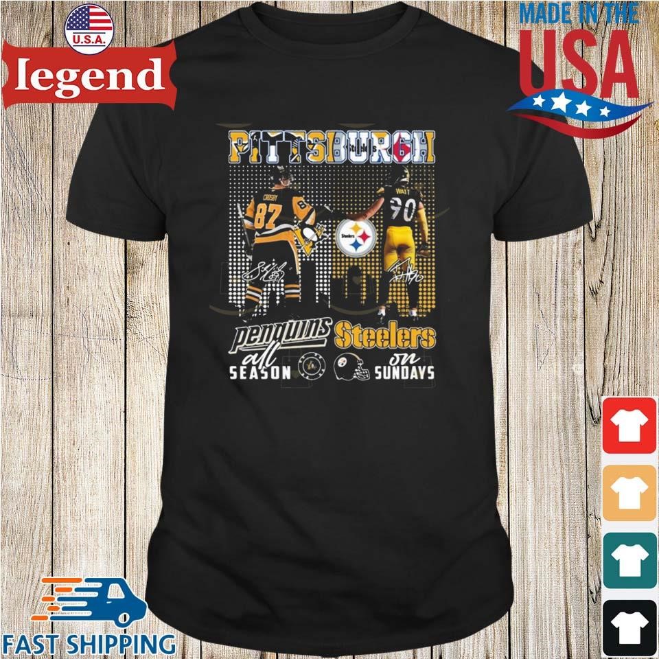 Pittsburgh Penguins All Season x Pittsburgh Steelers On Sundays Signatures 2024 Shirt