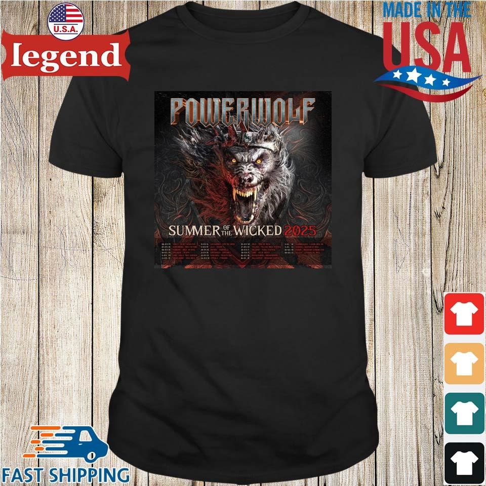 Powerwolf Summer Of The Wicked 2025 Tour Shirt