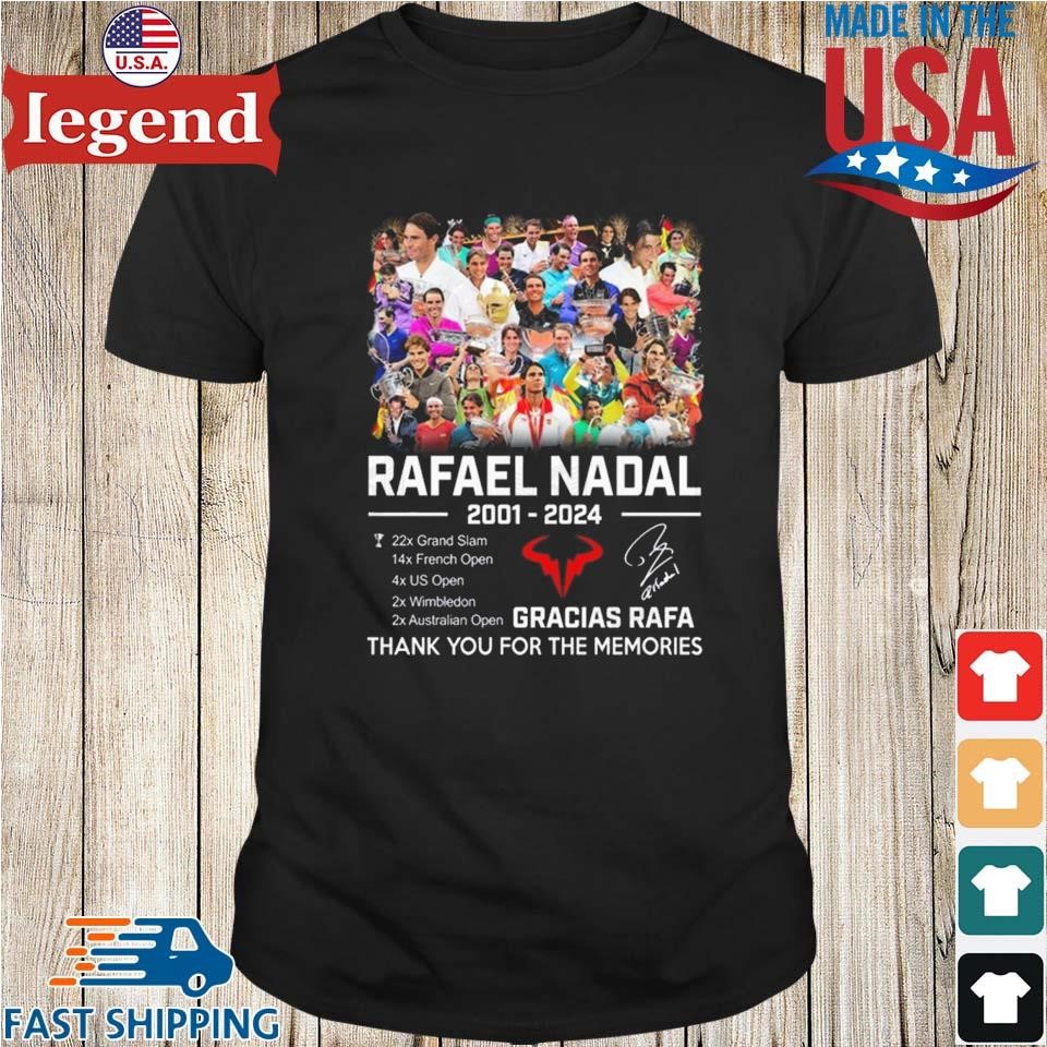 Rafael Nadal 2001-2024 Signature Thank You For The Memories Shirt