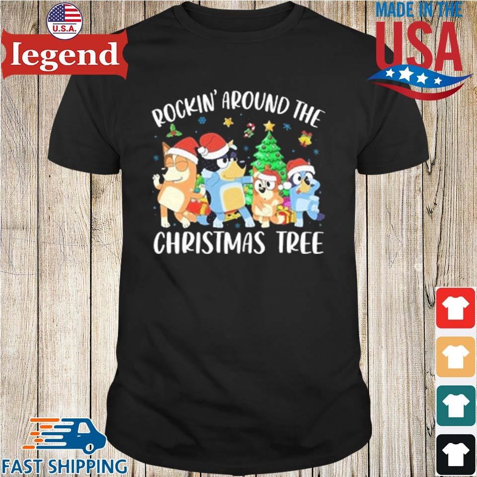 Rockin' Around The Christmas Tree Bluey Family Christmas Sweater