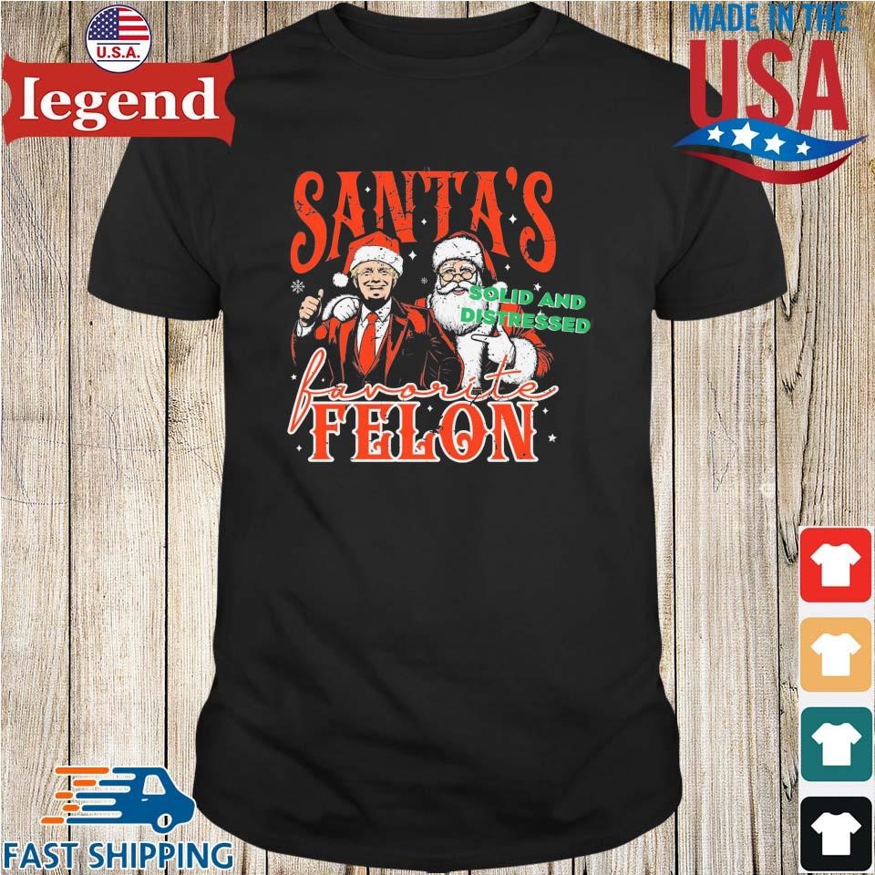 Santa's Favorite Felon Solid And Distressed Christmas 2024 Sweater